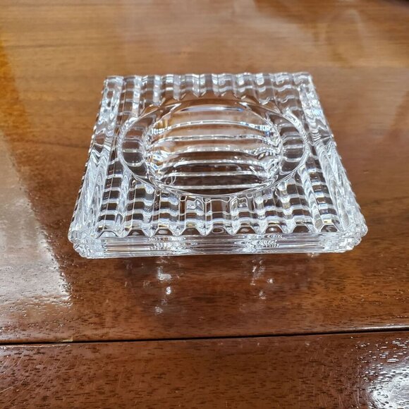 Vintage "Vide Poche" French Cut Crystal Trinket Dish Candle Holder Tea Light 4" - Picture 13 of 14